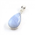 Soothing blue lace agate 925 sterling silver handmade pendant jewelry 